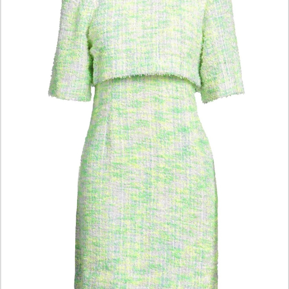 Sandro lime tweed sheath dress size 34 US 2.